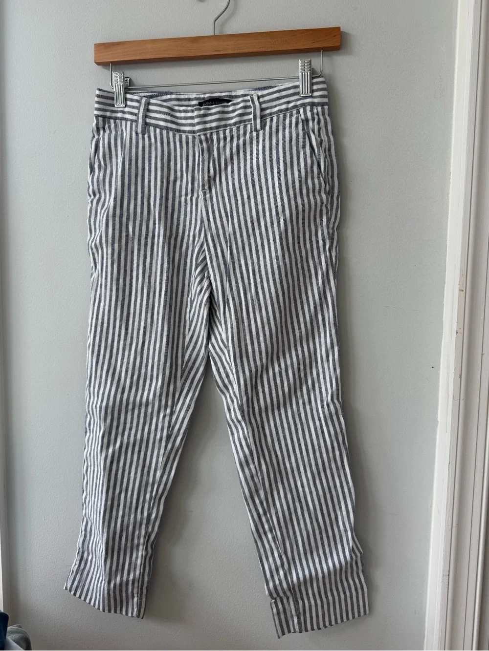 Banana Republic Petite Avery Straight Fit Linen Cotton Pants